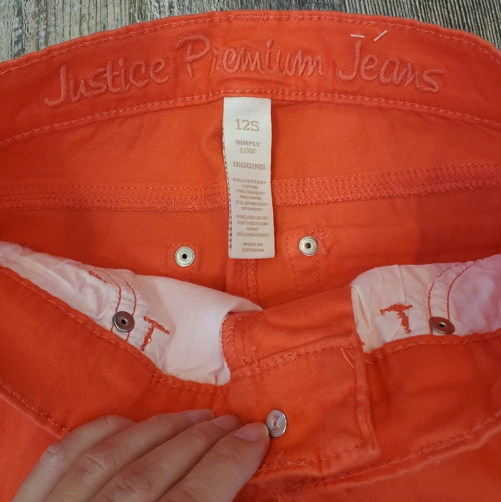 Justice Premium Jeans simply low leggings corral color girl size 12S